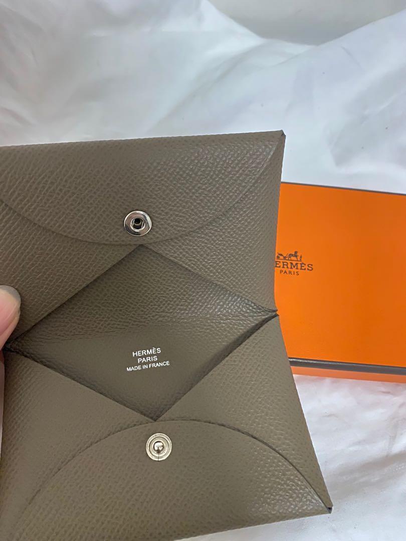 Hermes Calvi Card Holder, Yellow, 【Inventory Required Check】