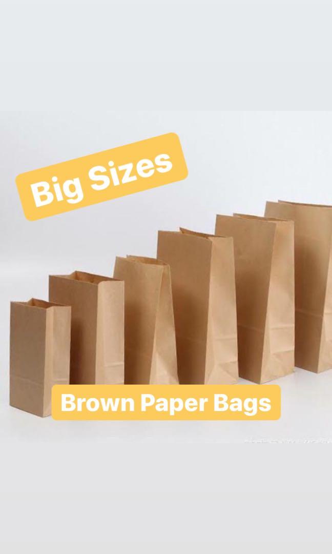 Kraft Brown Paper Bag / Brown Supot 100pcs, Furniture & Home Living ...