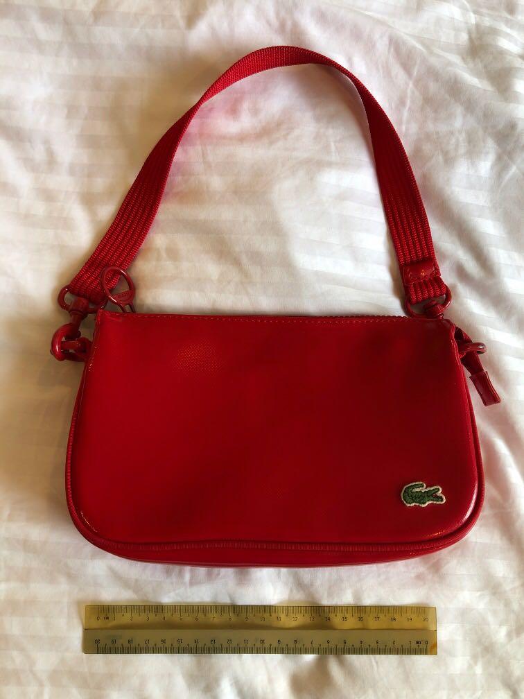 lacoste red sling bag