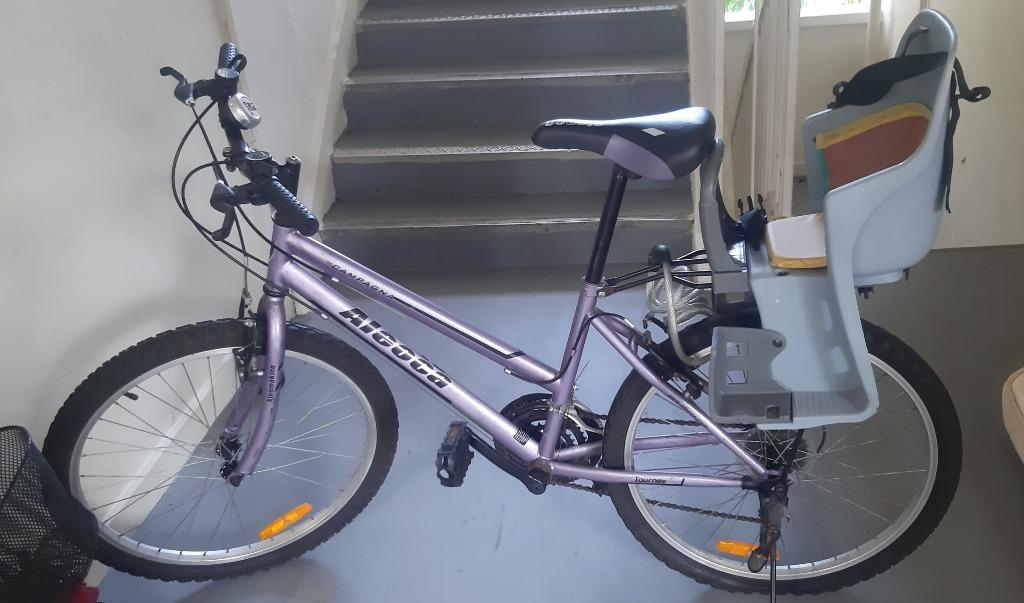 ladies bike with child seat for sale