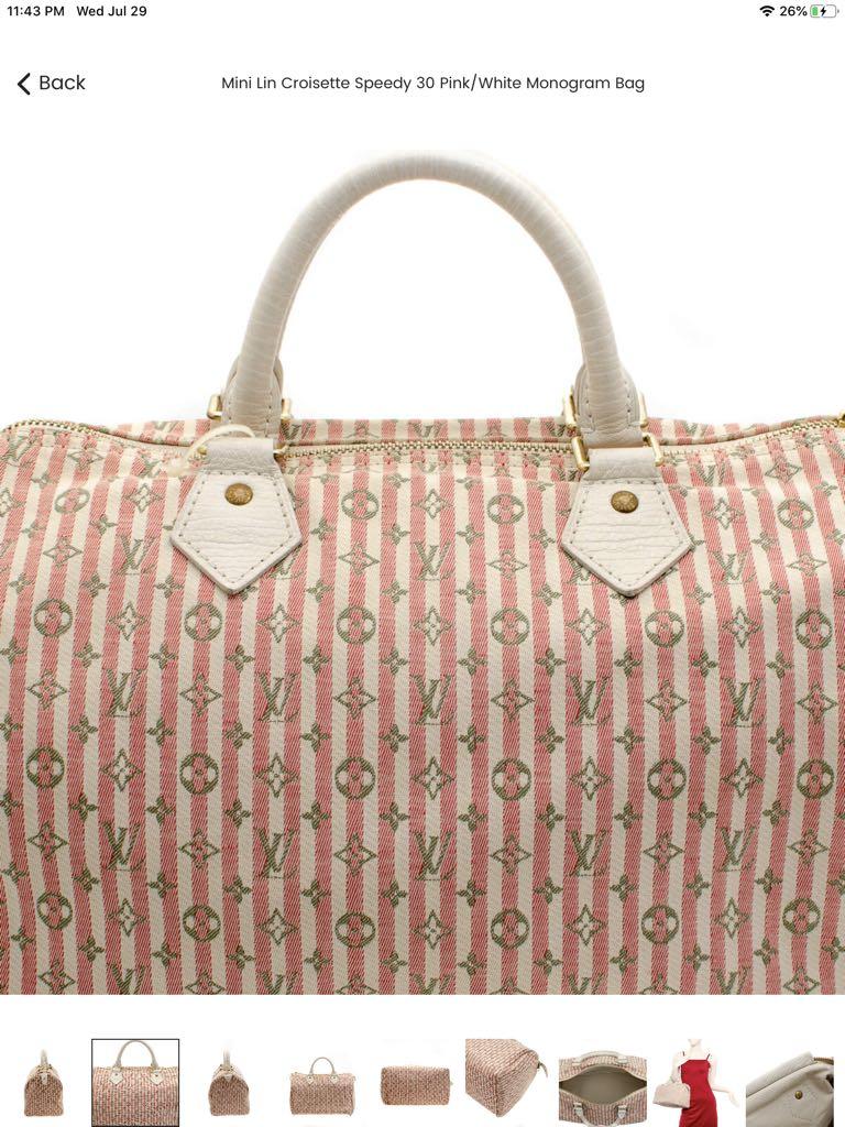 Louis Vuitton Mini Lin Croisette Speedy 30 Pink/White Monogram