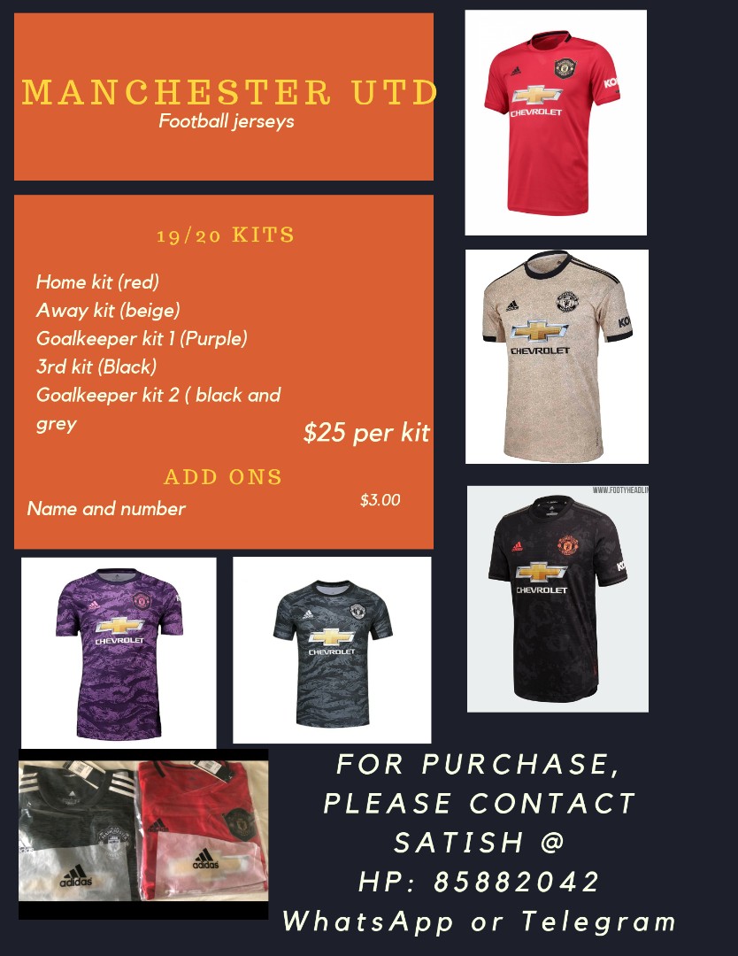 Custom Manchester United Jerseys Sports Sports Apparel On Carousell