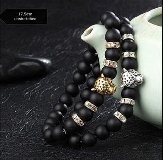 Matte lava beads (leopard)