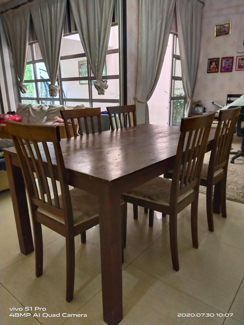 Meja Makan 5 Kerusi Home Furniture Furniture On Carousell