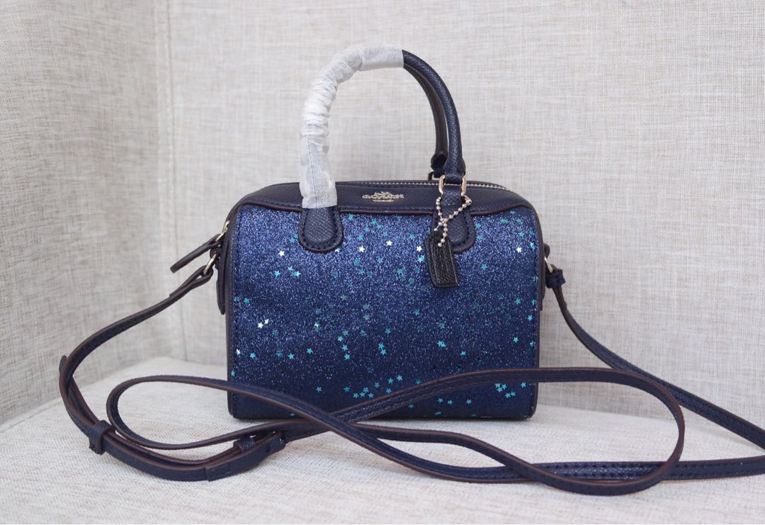 Coach Micro Mini Bennett Crossbody Blue Star Glitter Purse Bag F37747