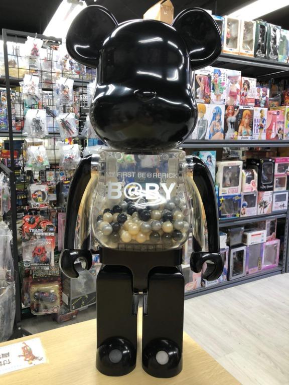 N)無盒正常電鍍花Medicom Toy Bearbrick Be@rbrick 1000% 黑銀千秋B@by 