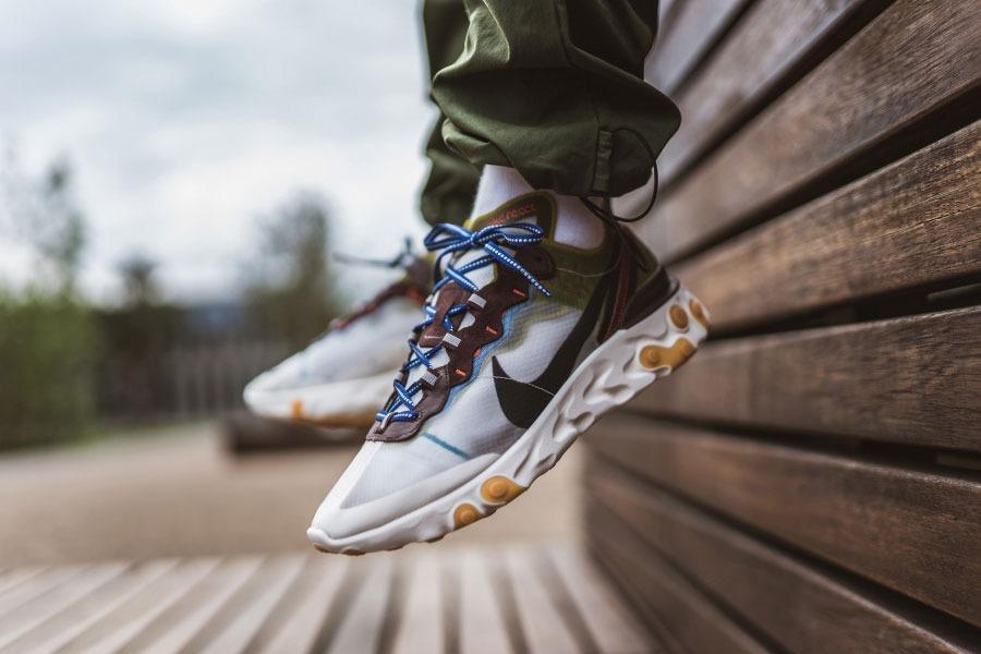 Nike react element 87 dusty peach on feet top