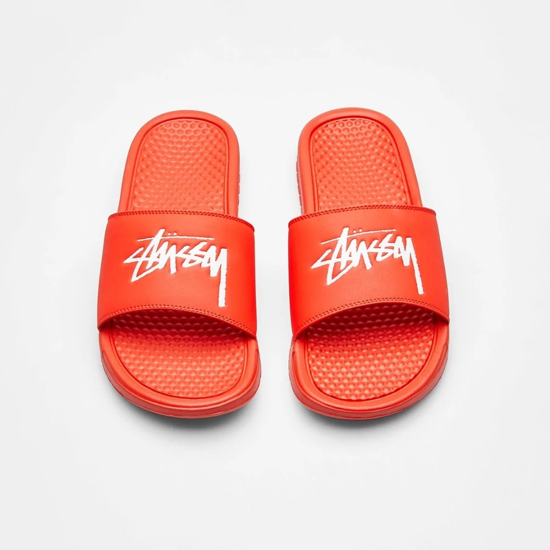 Stussy red hotsell slides