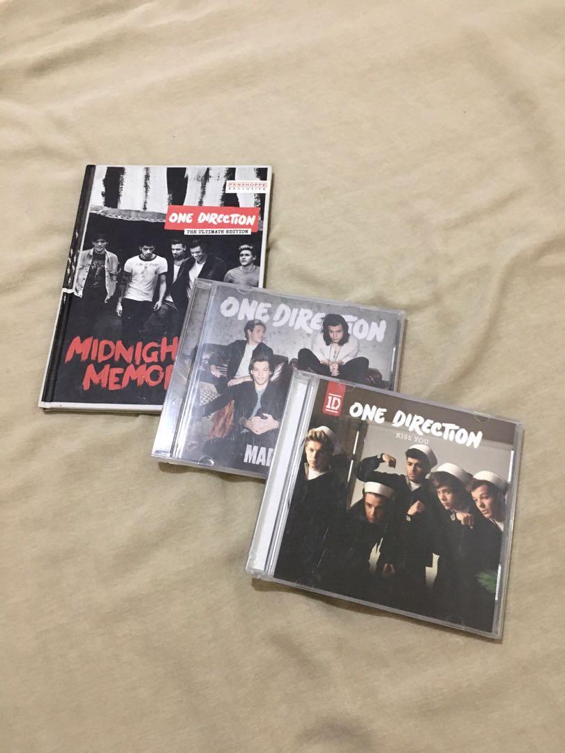 One Direction Albums (Category: CDs & DVDs) located in Manila. Submitted by kichienadal (Listing ID 1024722637, Image 1). Description: ‪hello! i’m selling these 1d albums bc i’m finally over them <3 charot emz but pls bilhin niyo na kung hindi itatapon ko to 😠 i rarely ever used the cds so they’re perfectly in good condition!‬ ‪kiss you single - 190php‬ ‪made in the am - 350php‬ ‪midnight memories: the ultimate edition - 550php‬ ‪mop: bdo/gcash‬