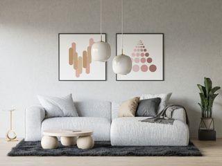 Pastel Beige Nude Boho Color Palette Artwork Wall Hanging Home Decor Printable Design Minimalist Style Set of 2
