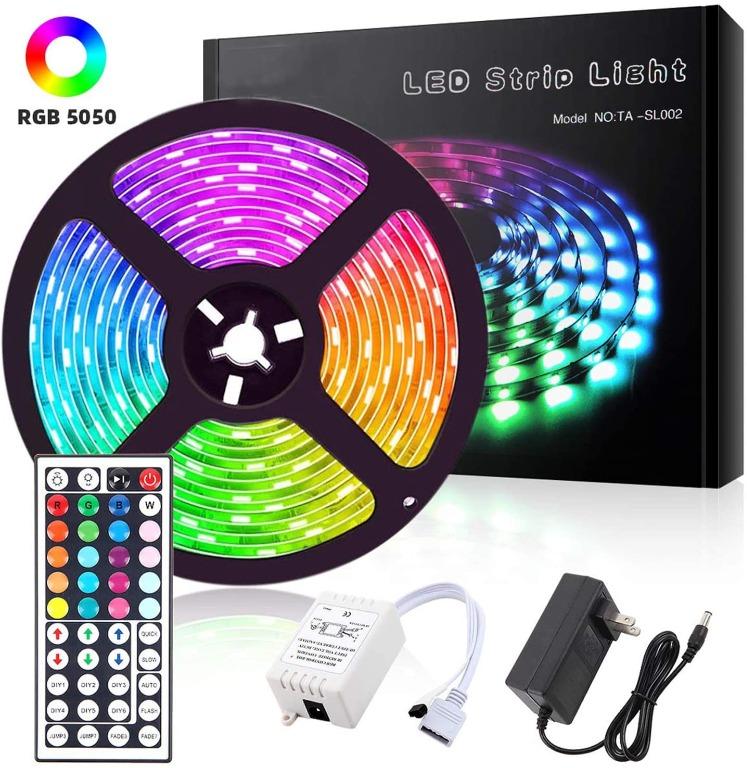 PQVN8 LED Strip Lights 16.4FT 5M RGB SMD 5050 Tape Kit, Furniture & Home Living, Lighting & Fans, Lighting on Carousell PQVN8 LED Strip Lights 16.4FT 5M RGB SMD 5050 Tape Kit, Furniture & Home Living, Lighting & Fans, Lighting on Carousell