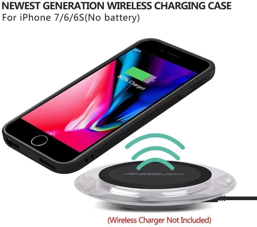 Qi Wireless Charging Case for iPhone 7/6(Not Battery), ANGELIOX