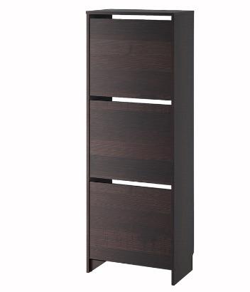 Shoe Cabinet With 3 Compartments Black Brown 49x135 Cm Furniture Shelves Drawers On Carousell