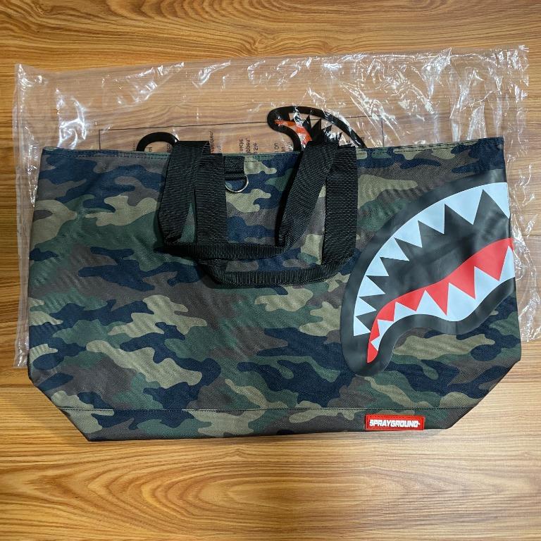 Sprayground camo shark tote online