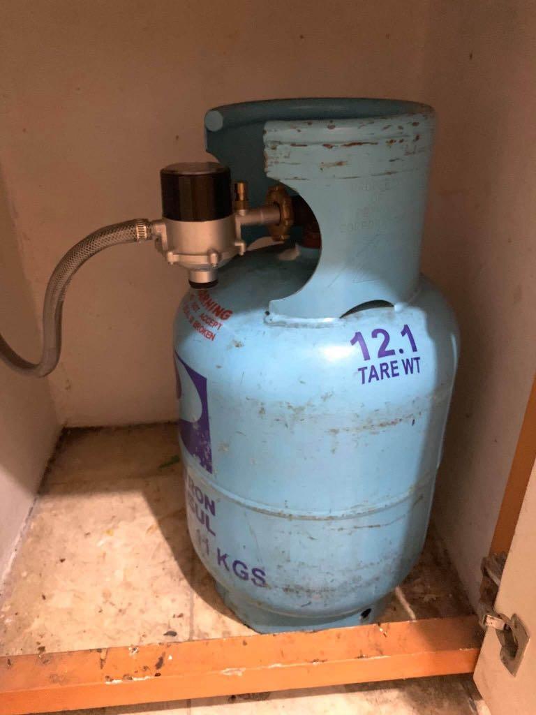 center table TV rack gas stove gasul safety device trash bin, Furniture ...