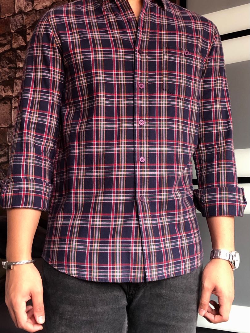 Topman Flannel Shirt Men S Fashion Clothes Tops On Carousell
