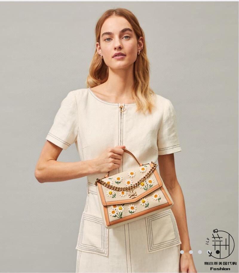 Tory Burch Kira Canvas Appliqué TOP Handle, Women's Fashion, Bags &  Wallets, Shoulder Bags on Carousell