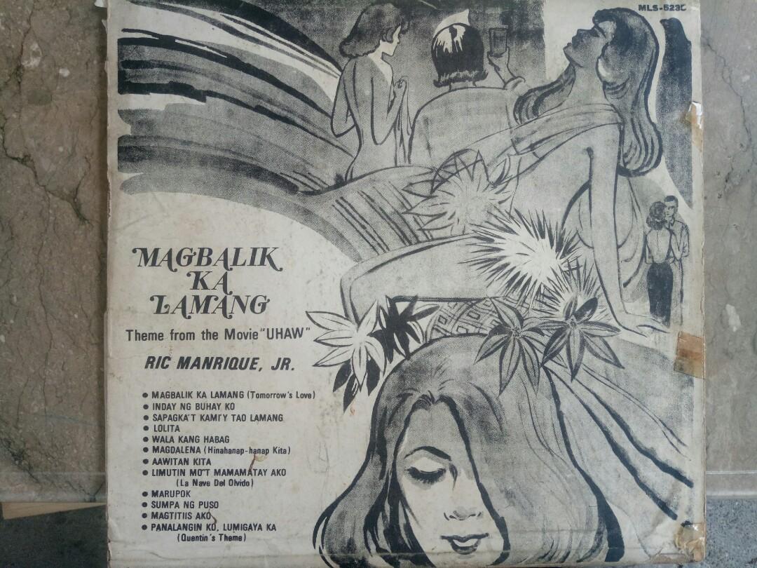 Uhaw OST LP Vinyl Plaka OPM (Category: Vinyls) located in Manila. Submitted by kinganalog (Listing ID 1024650689, Image 2). Description: Uhaw by Ric Manrique Jr LP Vinyl Magbabalik Ka Lamang album, cover G with tape on side, media VG. Payment via Palawan or Unionbank, shipping nationwide via Jrs or LBC, COD is okay at buyer's account. Check out fb page Roots Analog..