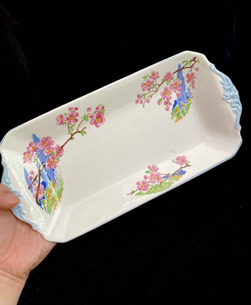 ♥️Vintage Deco Server Plates (Category: Dinnerware & Cutlery) located in Paranaque City. Submitted by sfairyboutique (Listing ID 1024700518, Image 2). Description: Vintage Deco Server Plates Options: A. Vintage Royal Tudor England Deco Server Plate -Handpainted Sakura Blossoms -L11 x W5.2in x H1in 🧚‍♀️P280 B. Vintage Morley England Deco Server Platter -Handpainted Yellow Floral Pattern -L9.5 x W5in 🧚‍♀️P250 C. Vintage Royal Tunstall England Dec