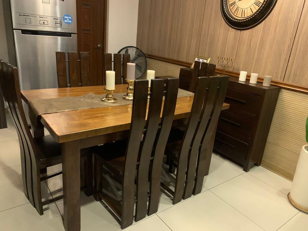 Wooden Dinning Table Set Home Furniture Furniture Fixtures Tables Chairs On Carousell