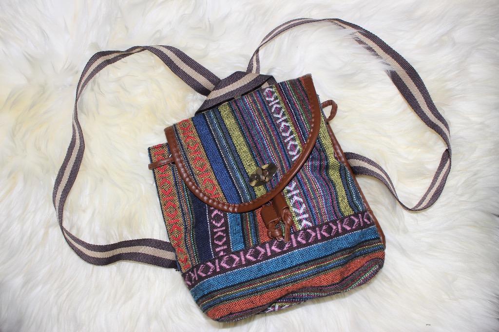 woven mini backpack