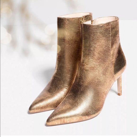 zara gold boots