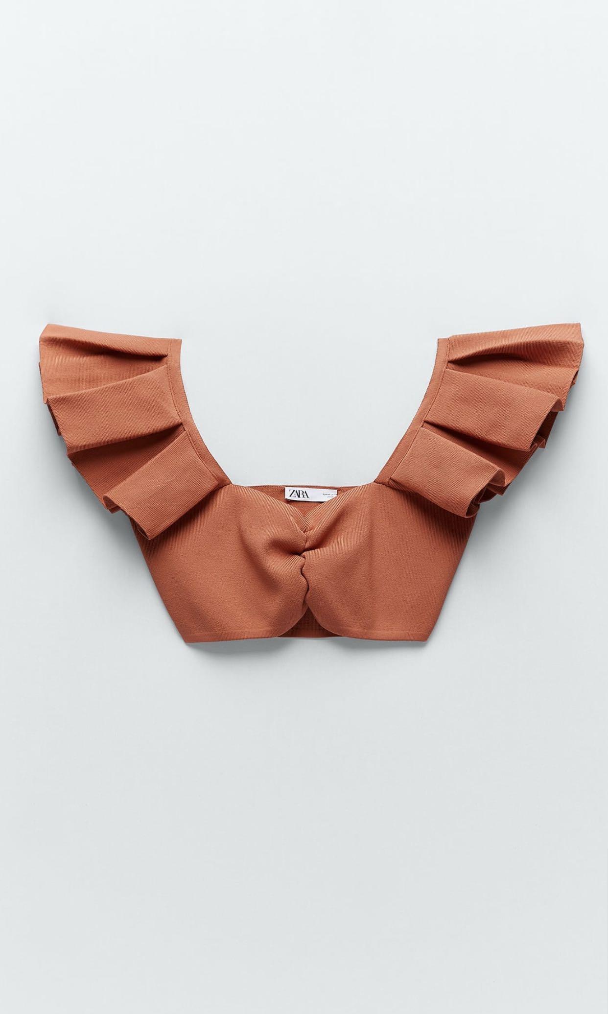 BNWT Zara ruffled knit top (Category: Sleeveless) located in Makati City. Submitted by madclutter (Listing ID 1024813303, Image 3). Description: .