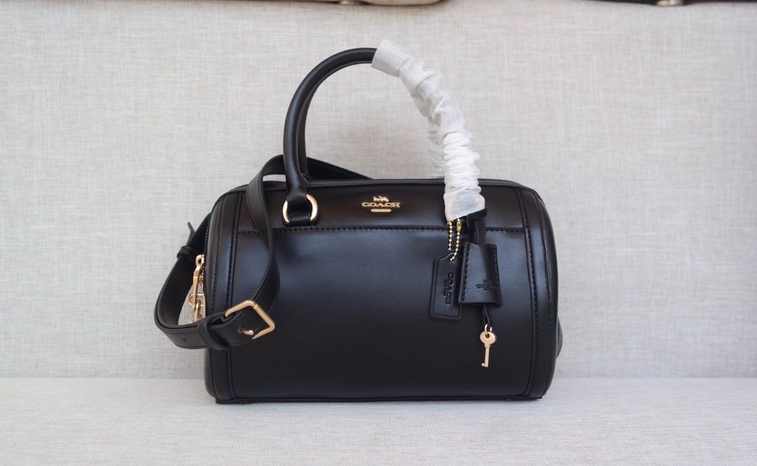 ZOE BARREL SATCHEL (COACH F76705) IM/BLACK, Women's Fashion, Bags