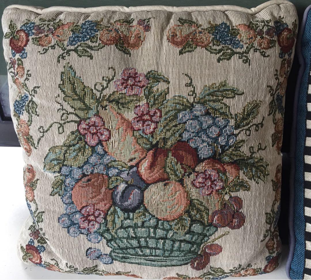3 Pieces Country-style Decorative Pillows from US (Category: Home Improvement Tools & Accessories) located in Quezon City. Submitted by auibee (Listing ID 1024882802, Image 2). Description: Selling these gently used country-style decorative throw pillows (bought from USA) for only 250 each, or 750 for all 3 pieces; Used as decorative pieces for our country-inspired rest house's sofa; RFS: house already got sold so had to get the items tog with ot