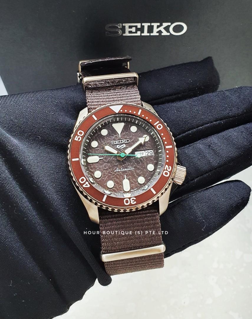 Free Delivery Brand New 100 Authentic Seiko 5 Pvd Case Brown Dial Mens Automatic Casual Watch Srpd85 Srpd85k1 Men S Fashion Watches On Carousell