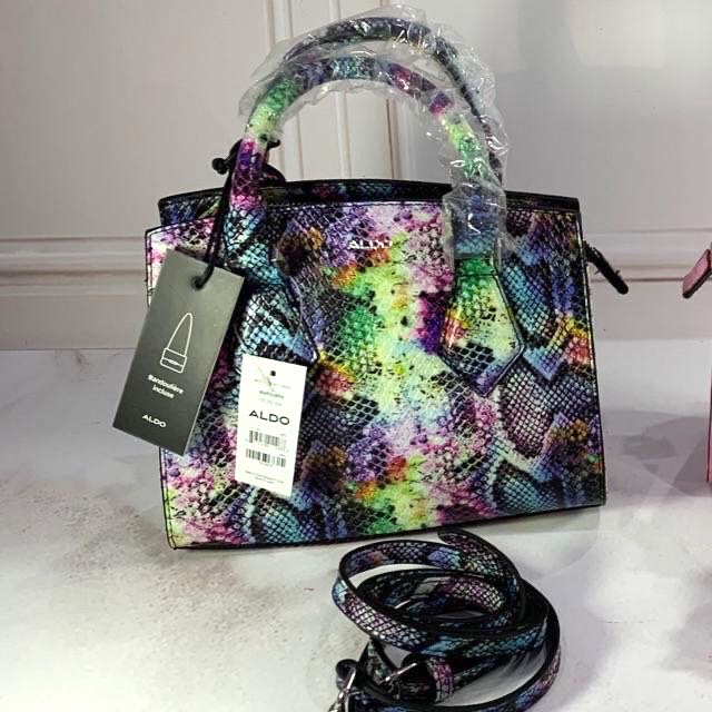 Aldo bag snake skin silver on Carousell