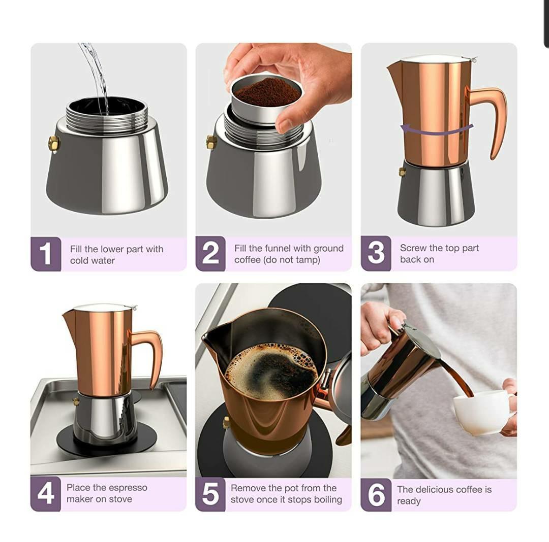 bonVIVO Intenca Stovetop Espresso Maker, Italian Espresso Coffee Maker