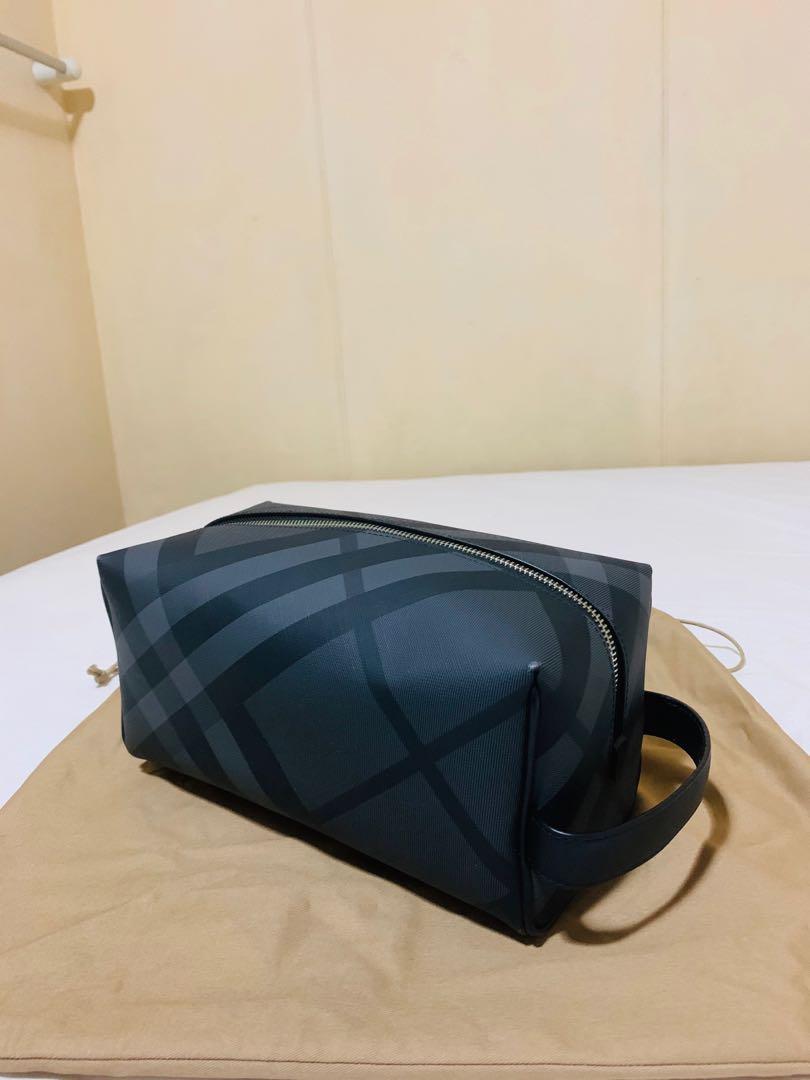 London check and leather pouch top
