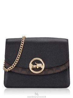 Coach F80836 Signature Jade Flap Crossbody Brown Black