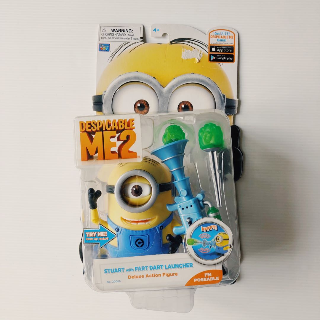 Despicable Me 2 Minions Stuart with Fart Dart Deluxe Action Figure, Hobbies & Toys, Collectibles & Memorabilia, Fan Merchandise on Carousell