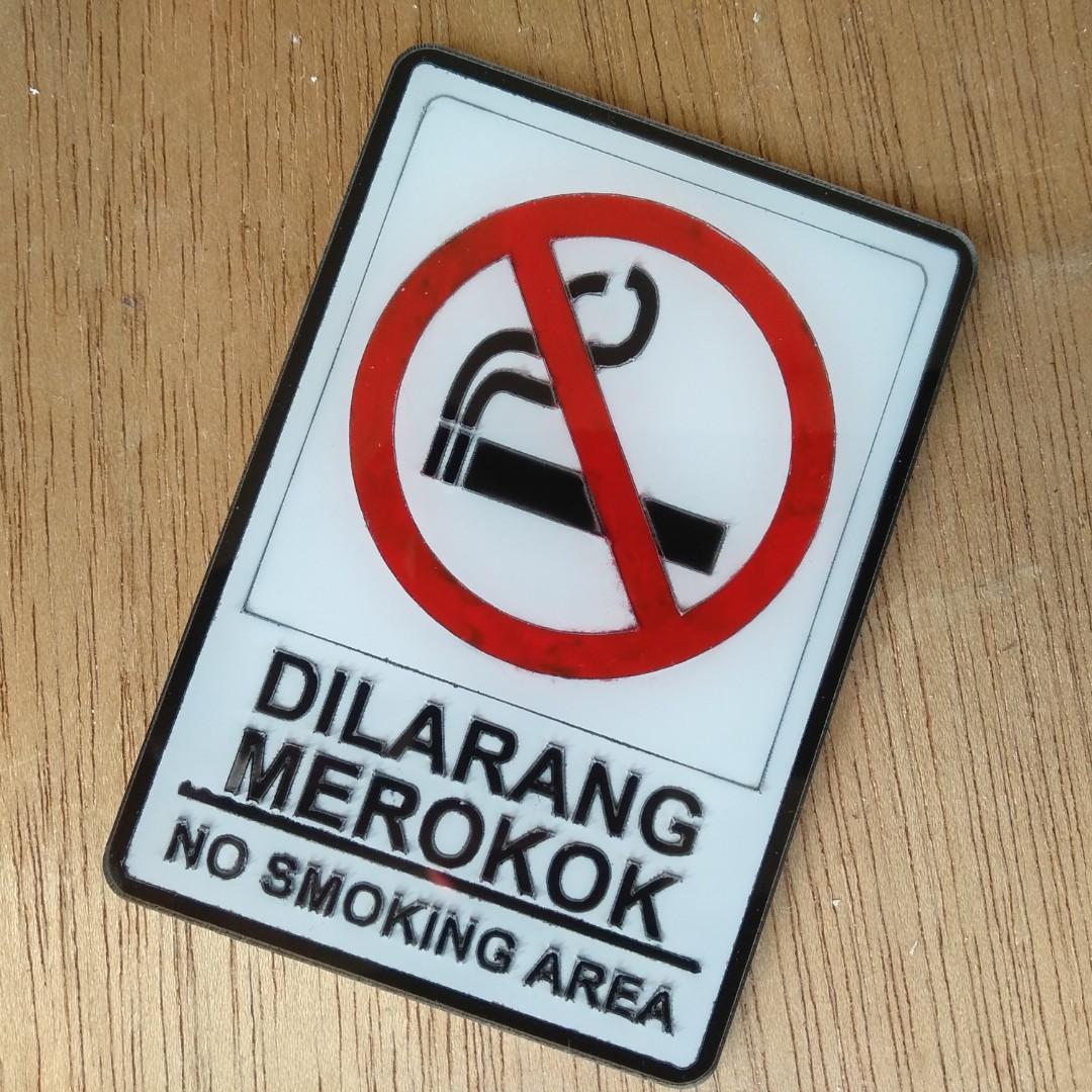 Dilarang Merokok Akrilik Bening 2mm Uk 10cm X 7 Cm Desain Kerajinan Tangan Karya Seni Di Carousell