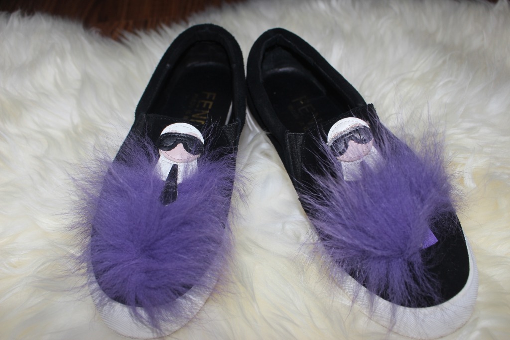 fendi monster slip on