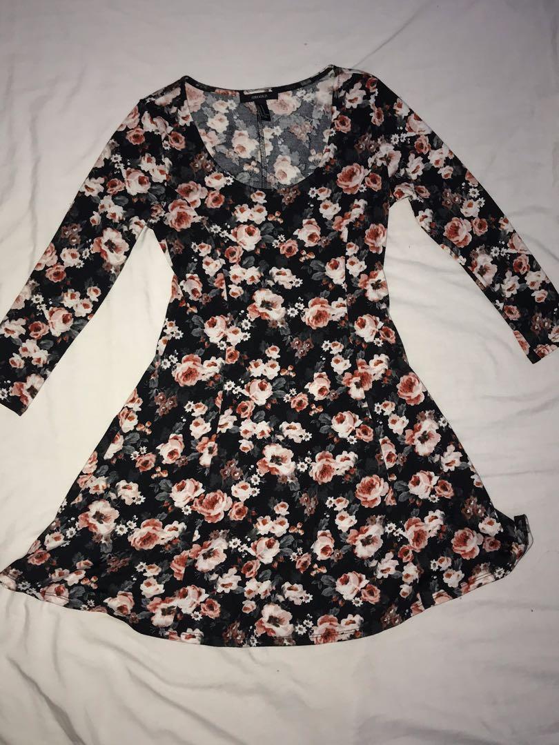 Forever 21 Long Sleeve Floral Dress Women S Fashion Clothes Dresses Skirts On Carousell