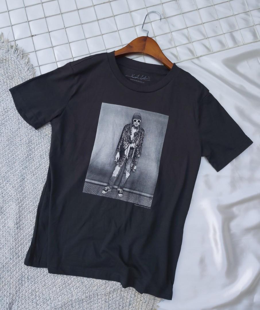 Gu By Uniqlo Kurt Cobain Washed Black Shirt Unisex Men S Fashion Tops Sets Tshirts Polo Shirts On Carousell