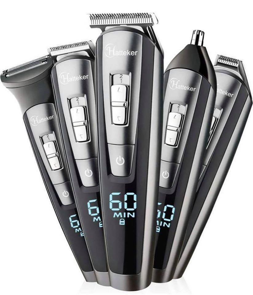 HATTEKER 5 In 1 Beard Trimmer Kit For Men Cordless Mustache Trimmer Hair Trimmer Groomer Kit