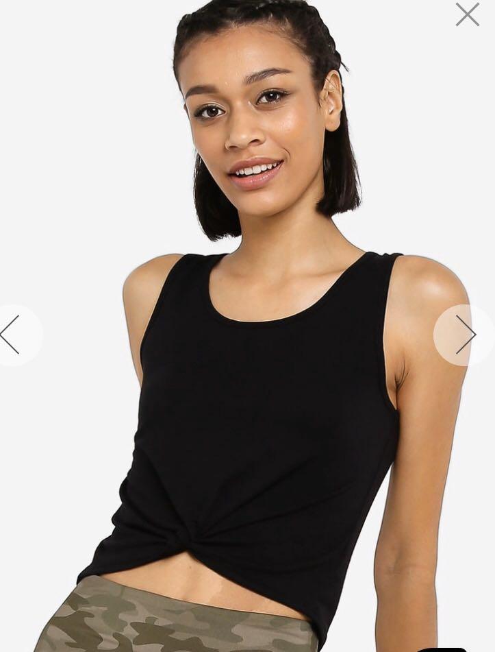 H M black twist top