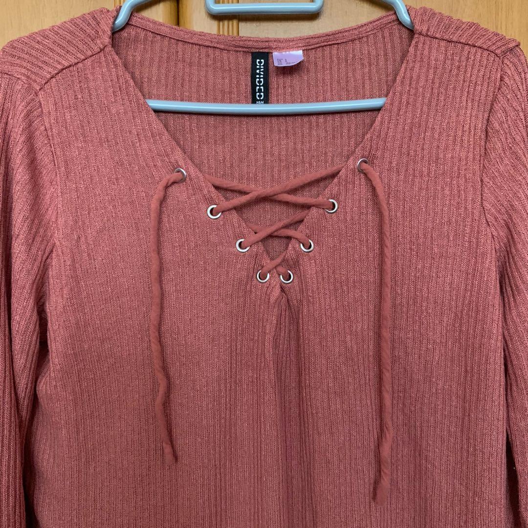 Lace up top h&m sale