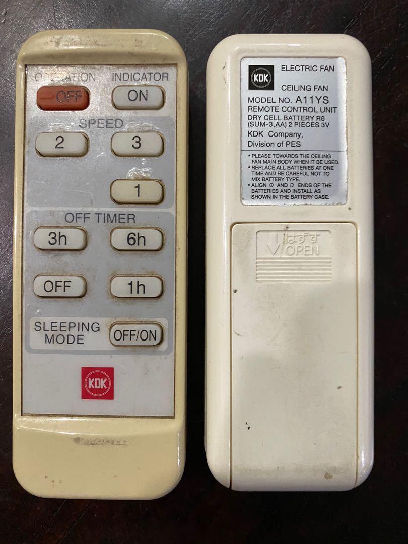 KDK Ceiling Fan A11YS Remote Control (2 units), Furniture & Home Living