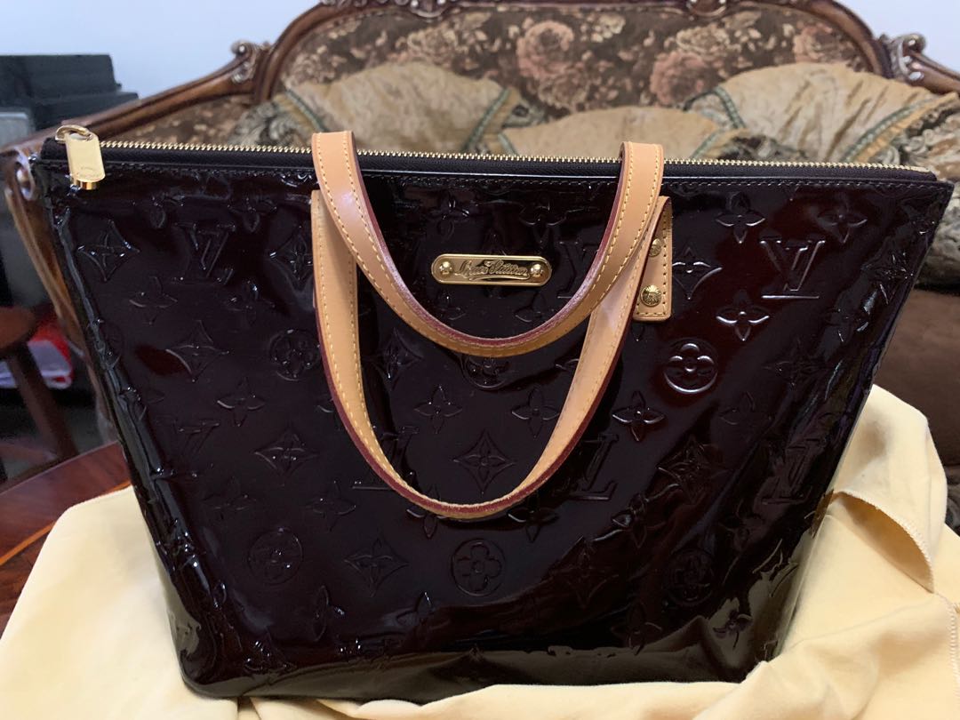 Louis Vuitton Amarante Monogram Vernis Bellevue PM, Luxury, Bags & Wallets  on Carousell