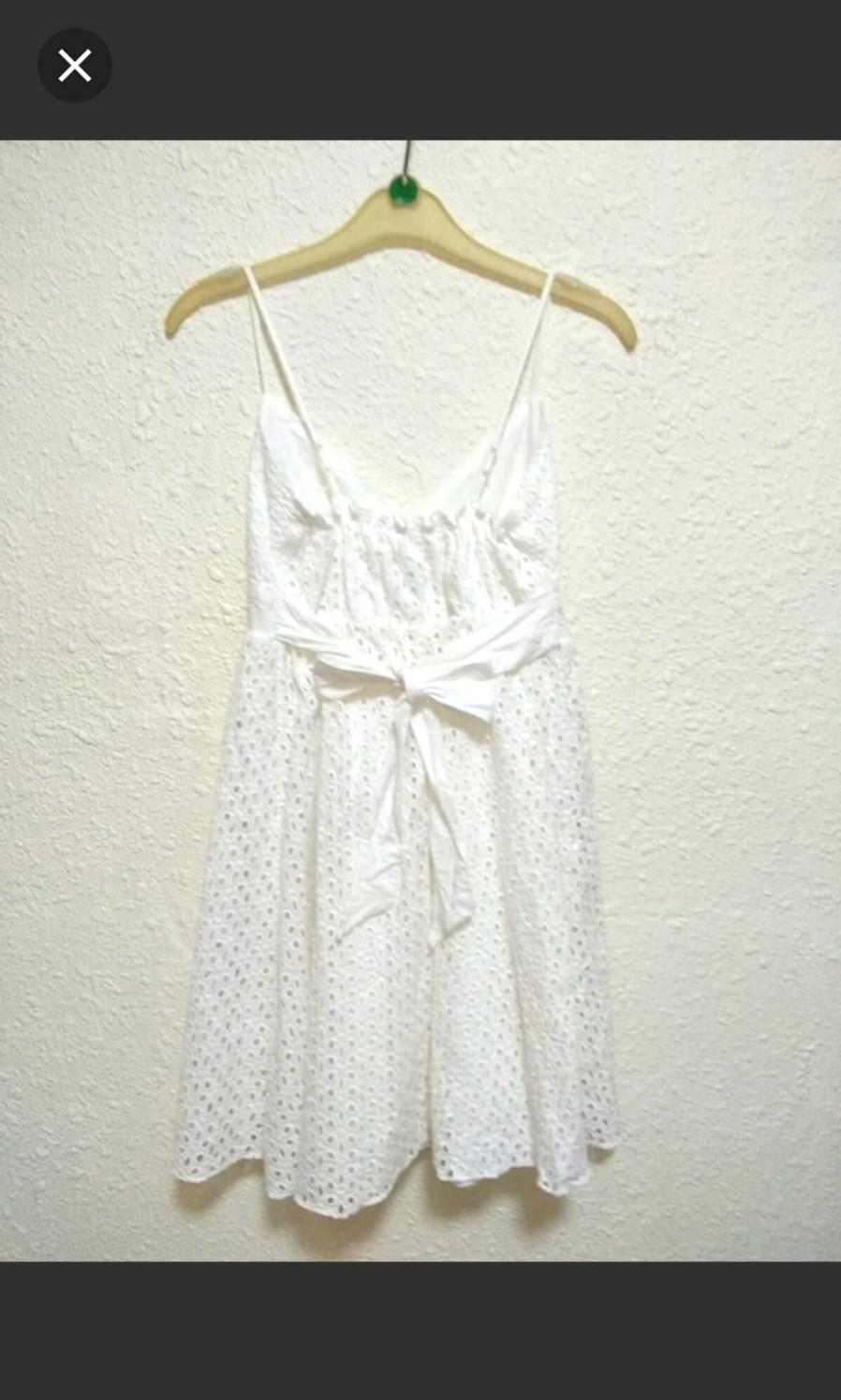 SALE Max Studio white eyelet dress Women s Fashion Tops Sleeveless on Carousell
