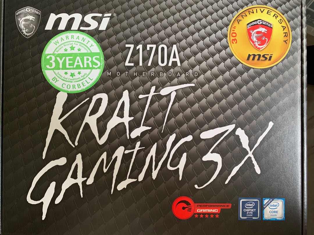 MSI Z170A Krait Gaming 3X Motherboard, Computers & Tech, Parts