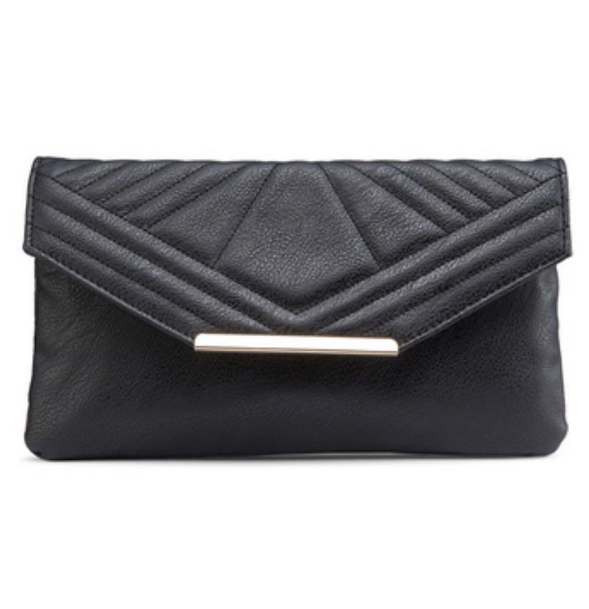 new look black clutch bag
