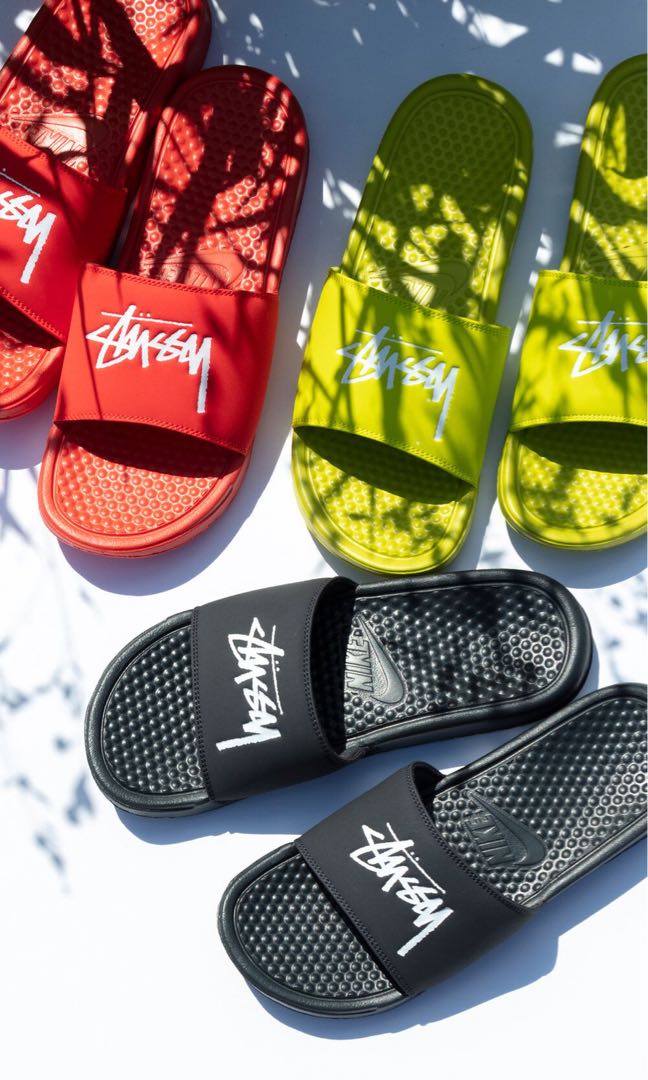 nike stussy flip flops