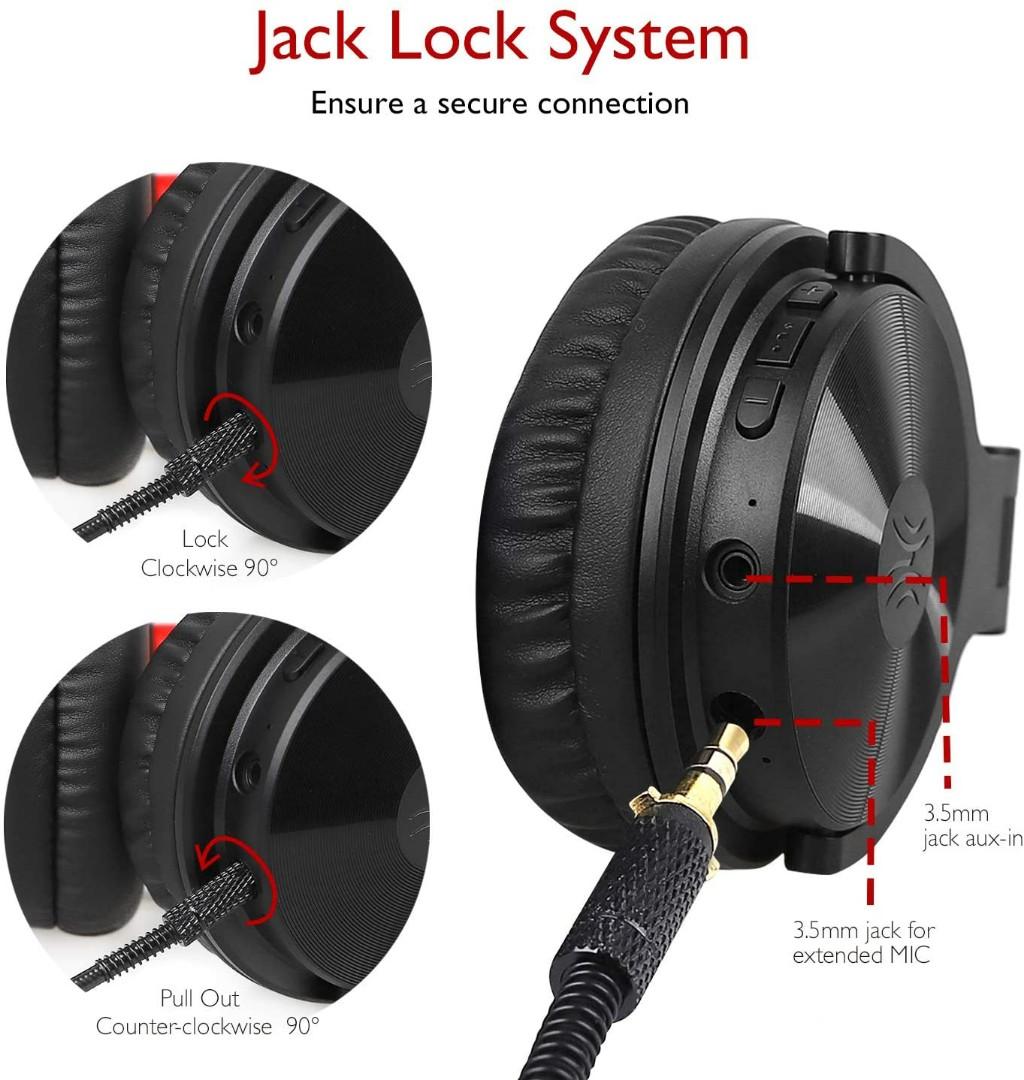 OneOdio A2 BLUETOOTH Wired Gaming Stereo Headsets w Detachable Mic for PS4 Xbox one PC Cell Phones Office Wireless Headset w 30 Hrs Play Time