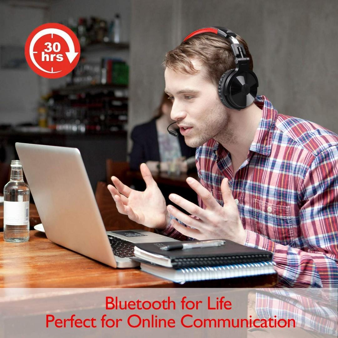 OneOdio A2 BLUETOOTH Wired Gaming Stereo Headsets w Detachable Mic for PS4 Xbox one PC Cell Phones Office Wireless Headset w 30 Hrs Play Time